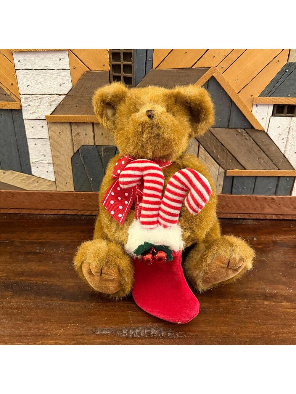 Bearington Collection Holden Candy Christmas Plush‎ Bear 9"